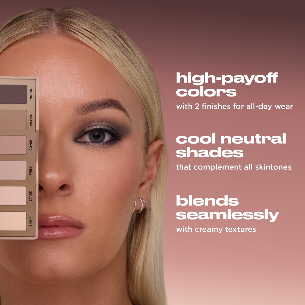 Urban Decay Naked2 Basics Matte Eyeshadow Palette - 6 Cool Neutral Shadows | Contouring Neutral Eyeshadow Palette for Natural + Smoky Eye Looks, Matte Nudes, Travel Makeup Palette, Includes Mirror