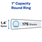 Avery® Standard View 3 Ring Binders, 1" Ring, 4 Black Binders