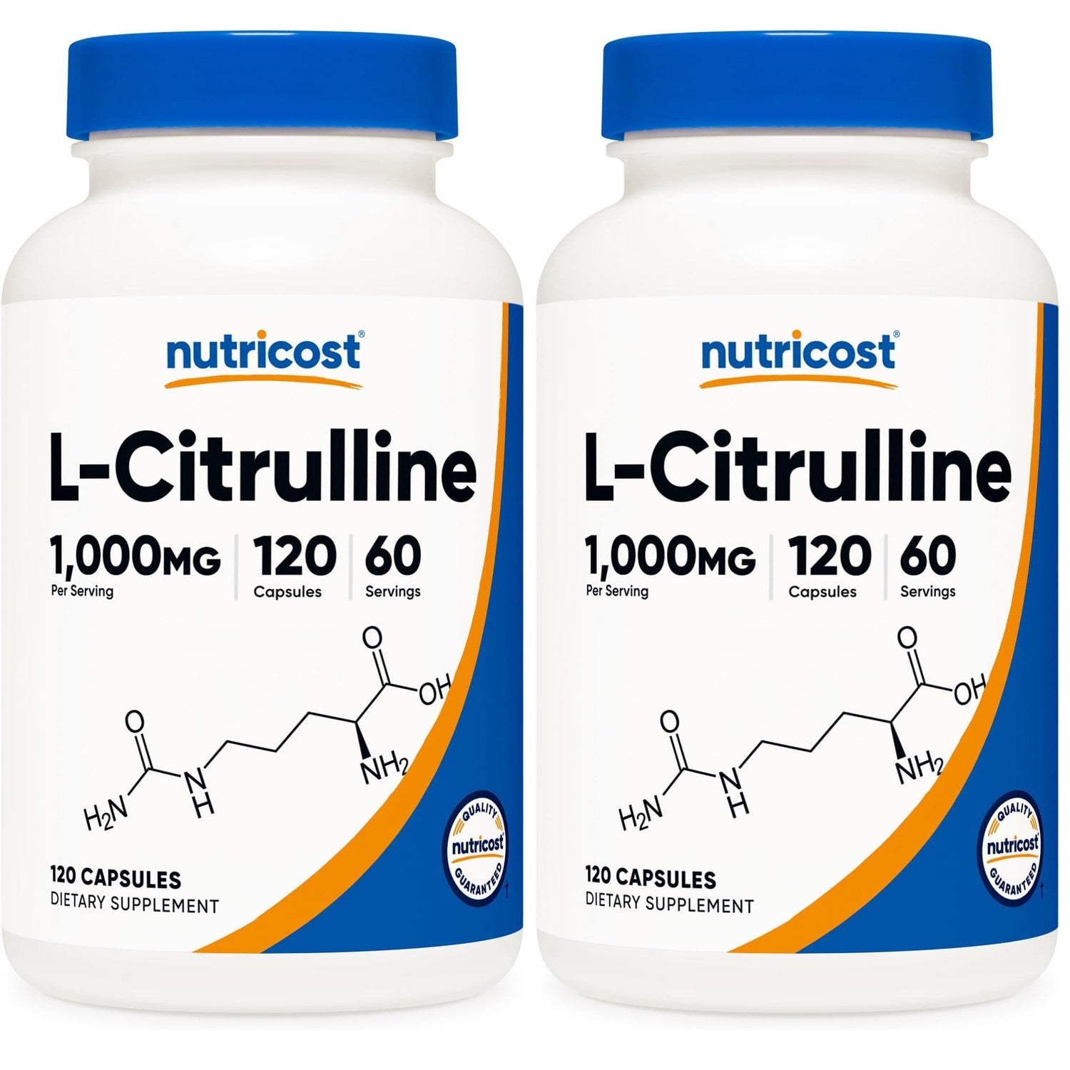 Nutricost L-Citrulline 500mg, 120 Capsules, 60 Servings | Gluten Free, GMO-Free, 1000mg Per Serving, 60 Servings