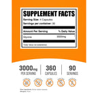 BulkSupplements.com Glycine Capsules - Amino Acid Supplement, 3000mg - Gluten Free, 4 Capsules per Serving, 360 Count (Pack of 1)