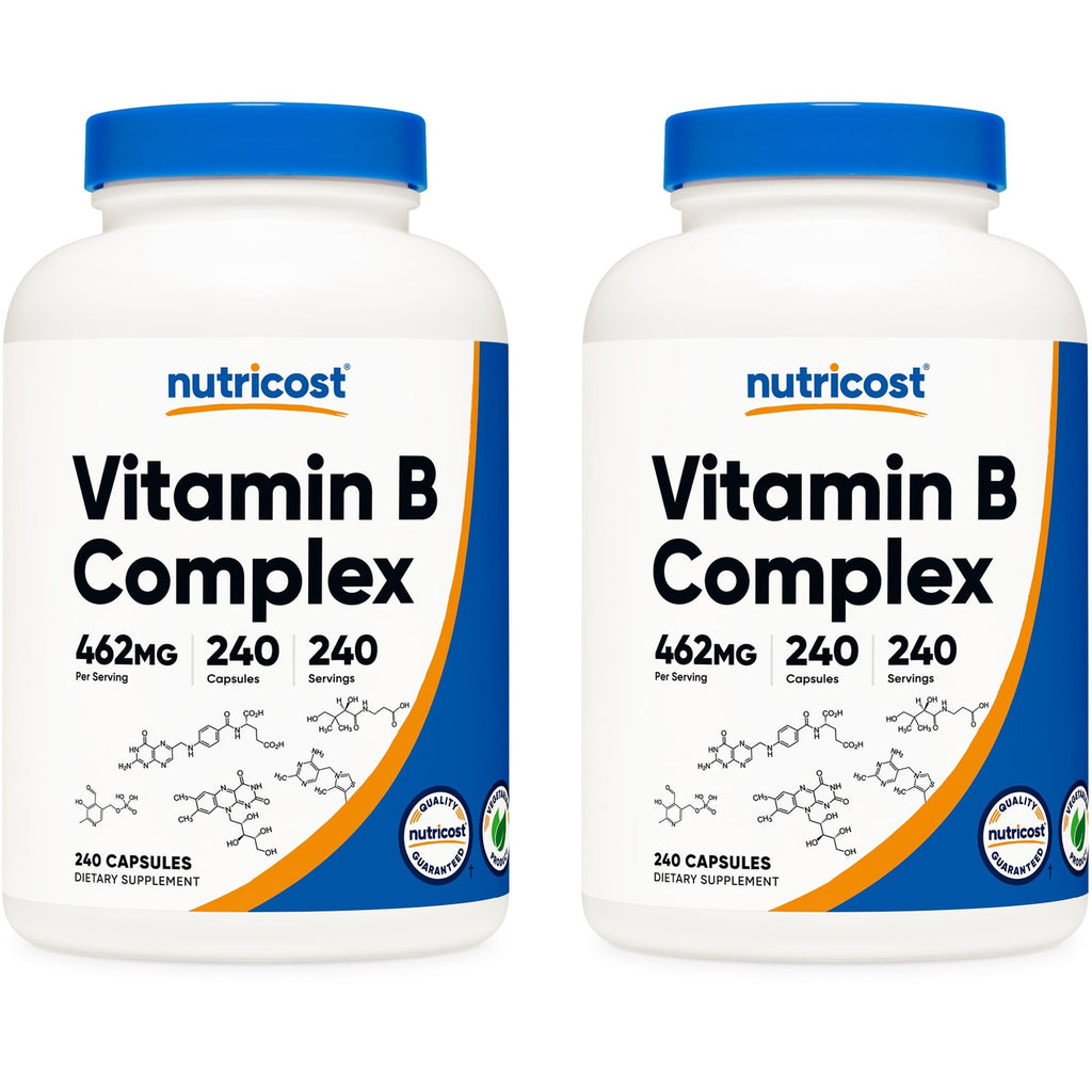 Nutricost High Potency Vitamin B Complex 462mg, 120 Capsules | Energy Complex with Vitamin C