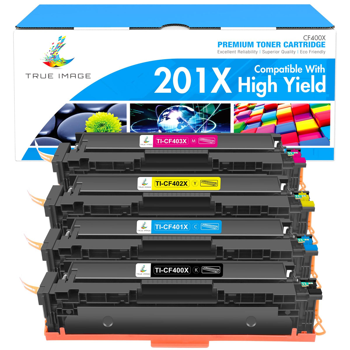 201X Toner Cartridges 4 Pack High Yield for HP 201A LaserJet MFP M277dw
