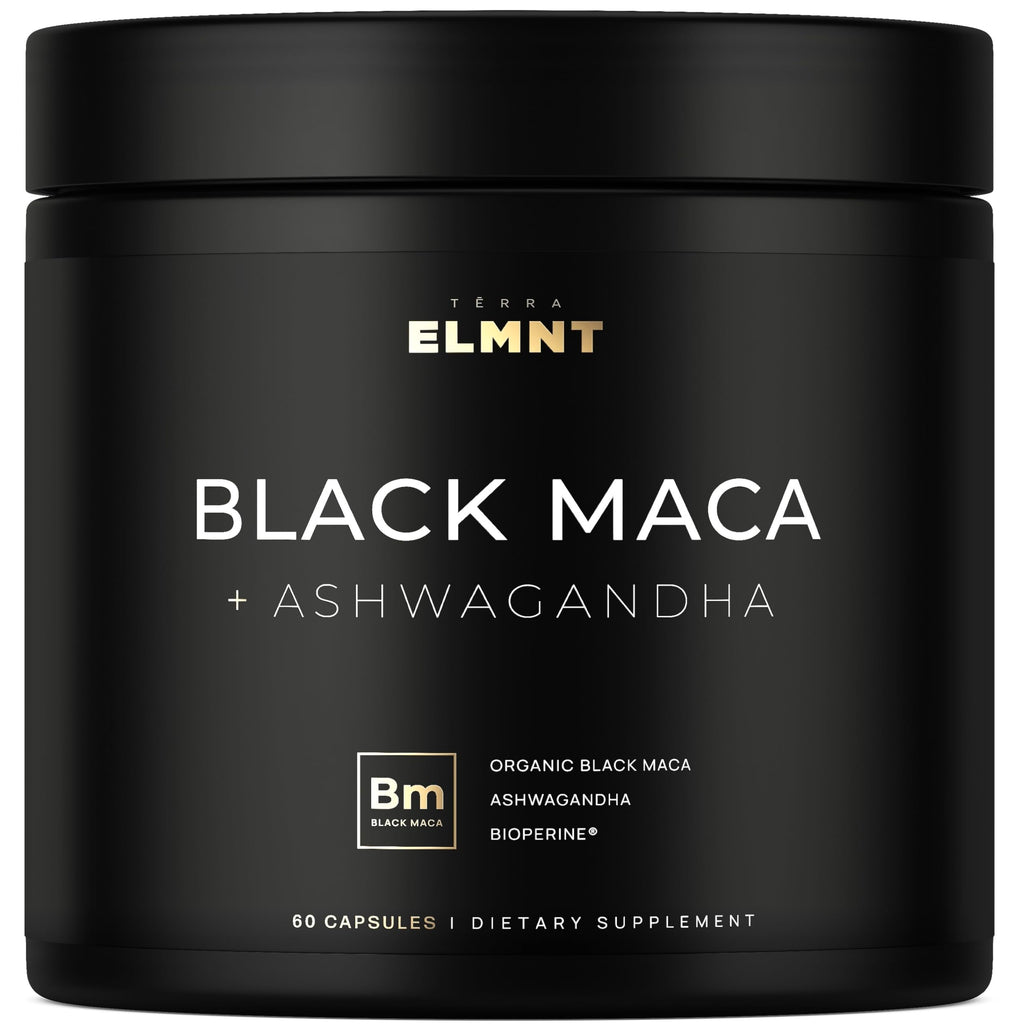 40x Strength Organic Black Maca Root with 15:1 Ashwagandha for Men | #1 Highest Potency Black Maca Root Capsules for Men 40:1 Extract - 100% Pure Maca Peruana Gelatinized Maca Root Powder Pills