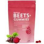 Beets+ Gummies - Premium Beet Root Powder, Grape Seed Extract and Vitamin C - Supports Healthy Blood Pressure and Heart Health - Low Sugar Nitric Oxide and Circulation Supplement - 50 Gummies