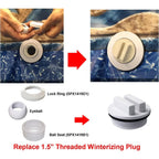 ATIE 1.5" Threaded Pool Spa Return Line Winterizing Plug & Filter Drain Plug SP1022C with O-Ring for Winterizing Pools (2 Pack)