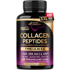 Multi Collagen Peptides 1300mg - Hydrolyzed Types I II III V & X - 120 Caps | Collagen Supplements for Women + Hyaluronic Acid, Vitamin C & E - Skin Hair Nails & Joint Support - Lab Tested, 60-Day Supply