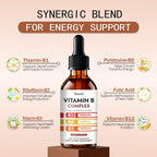 Nuvel Vitamin B Complex Drops with B12, B1, B6, Vitamin B Liquid Supplement