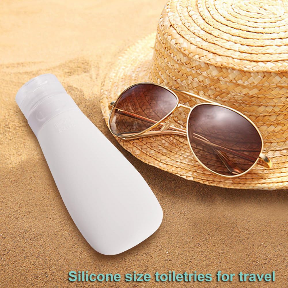 Buy now Silicone Travel Bottles, Leak Proof Squeezable Refillable Travel Accessories Toiletries Containers Travel Size Cosmetic Tube for Shampoo Lotion Soap Liquids (2oz Grey/blue/white/green) at indiglob india