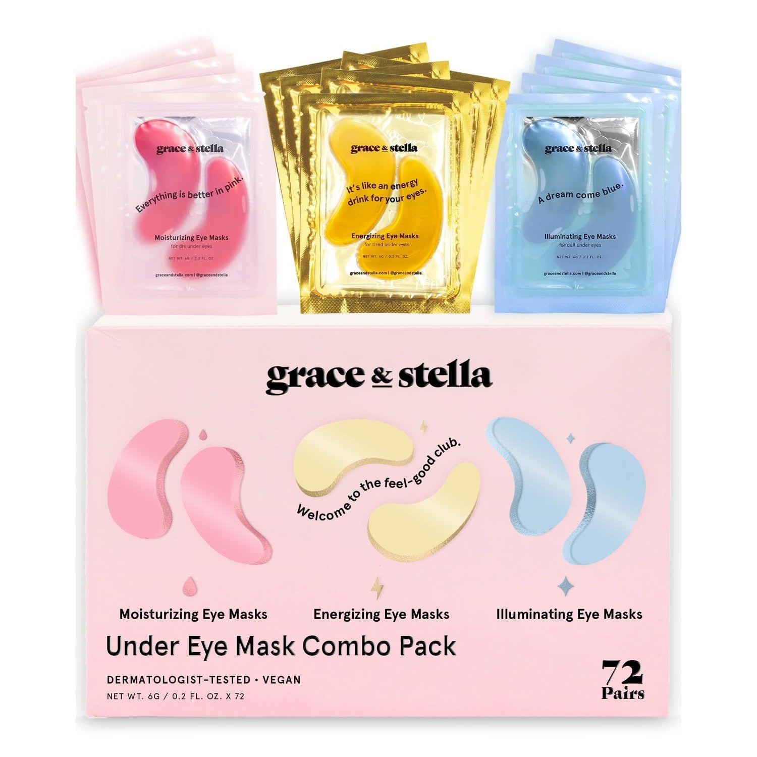 Buy now grace & stella Award Winning Under Eye Mask - Gifts for Women - Reduce Dark Circles, Puffy Eyes, Wrinkles, Under Eye Patches - Birthday, Bachelorette Party Favors - Vegan Self Care (24 Pairs, Pink) at indiglob india