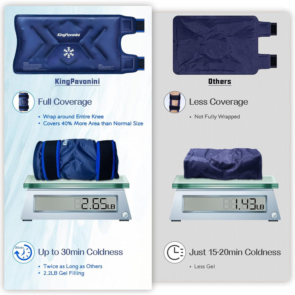 Buy now XXL Knee Ice Pack Wrap Around Entire Knee After Surgery, Reusable Gel Pack for Injuries, Large Ice Pack for Pain Relief, Swelling, Surgery, Sports Injuries, 1 Pack at indiglob india