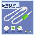 Luigi's Fish Tank Cleaner - Turtle Tank Accessories - Gravel Vacuum for Aquarium - Hand Siphon Hose to Remove and Change Water or Sand in Minutes - Aquarium Cleaning Tools