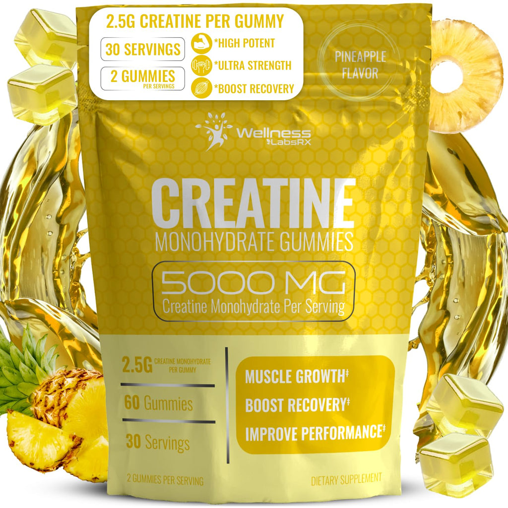 Creatine Gummies for Women & Men, Creatine Monohydrate Gummies, Blueberry | 30 Servings, 5g per Serving Creatine for Women, Muscle Growth, Strength & Recovery, Chewable Gummy Creatine for Men, 1 Pack