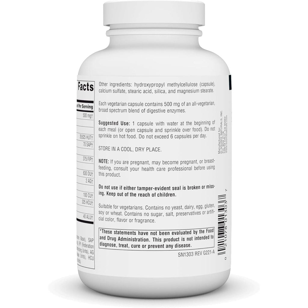 Buy now Source Naturals Essential Enzymes in Vegetarian Capsules, Digestive Aid* 500 Mg - 240 Capsules at indiglob india