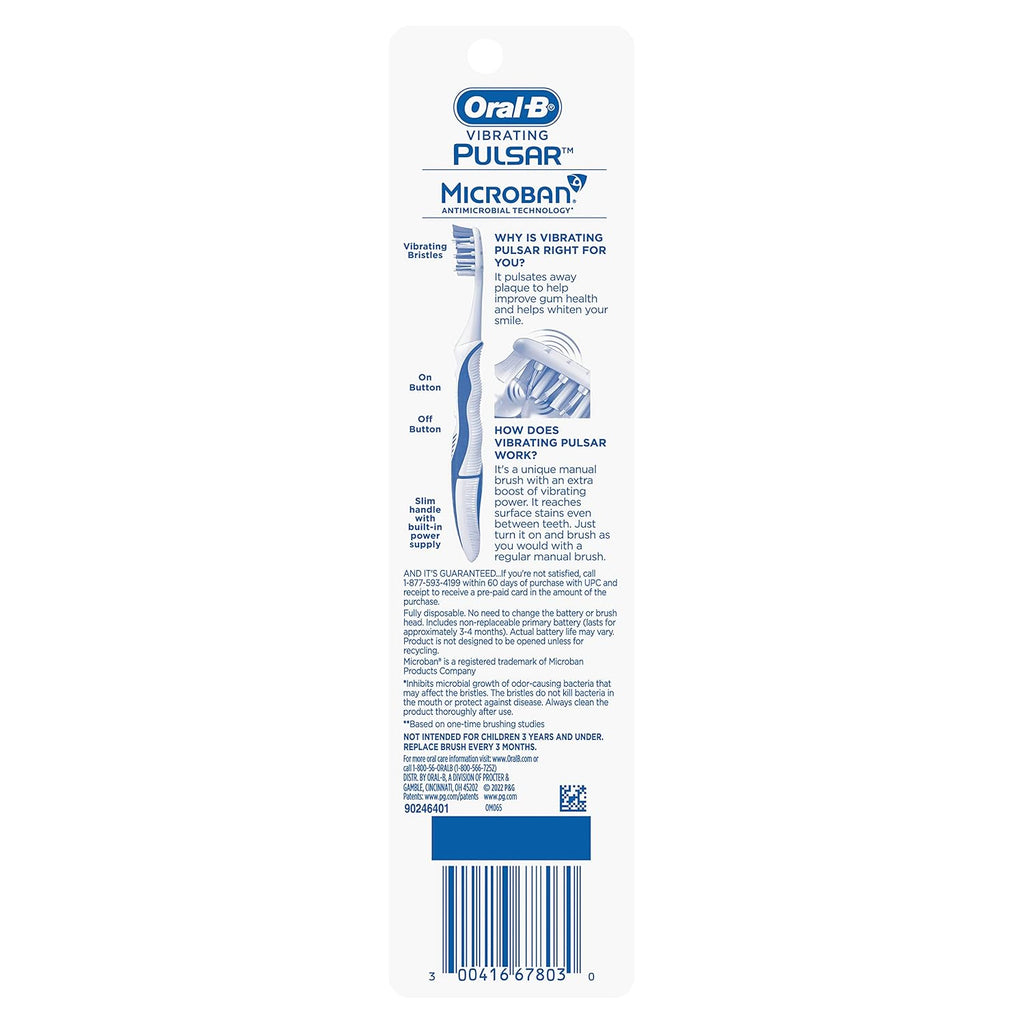 Buy now Oral-B Pro-Health Pulsar Battery Toothbrush, Soft, Blue , 2 Count (Pack of 1) at indiglob india