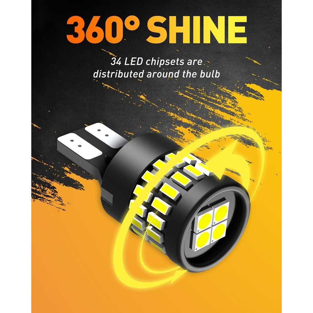 Buy now OXILAM Upgraded 912 921 LED Bulb Reverse Lights, Backup Light Bulbs for Car, 300% Higher Brightness 6000K White, Mini Size Non-polarity Canbus Error Free T15 906 W16W Bulb, Pack of 2 at indiglob india