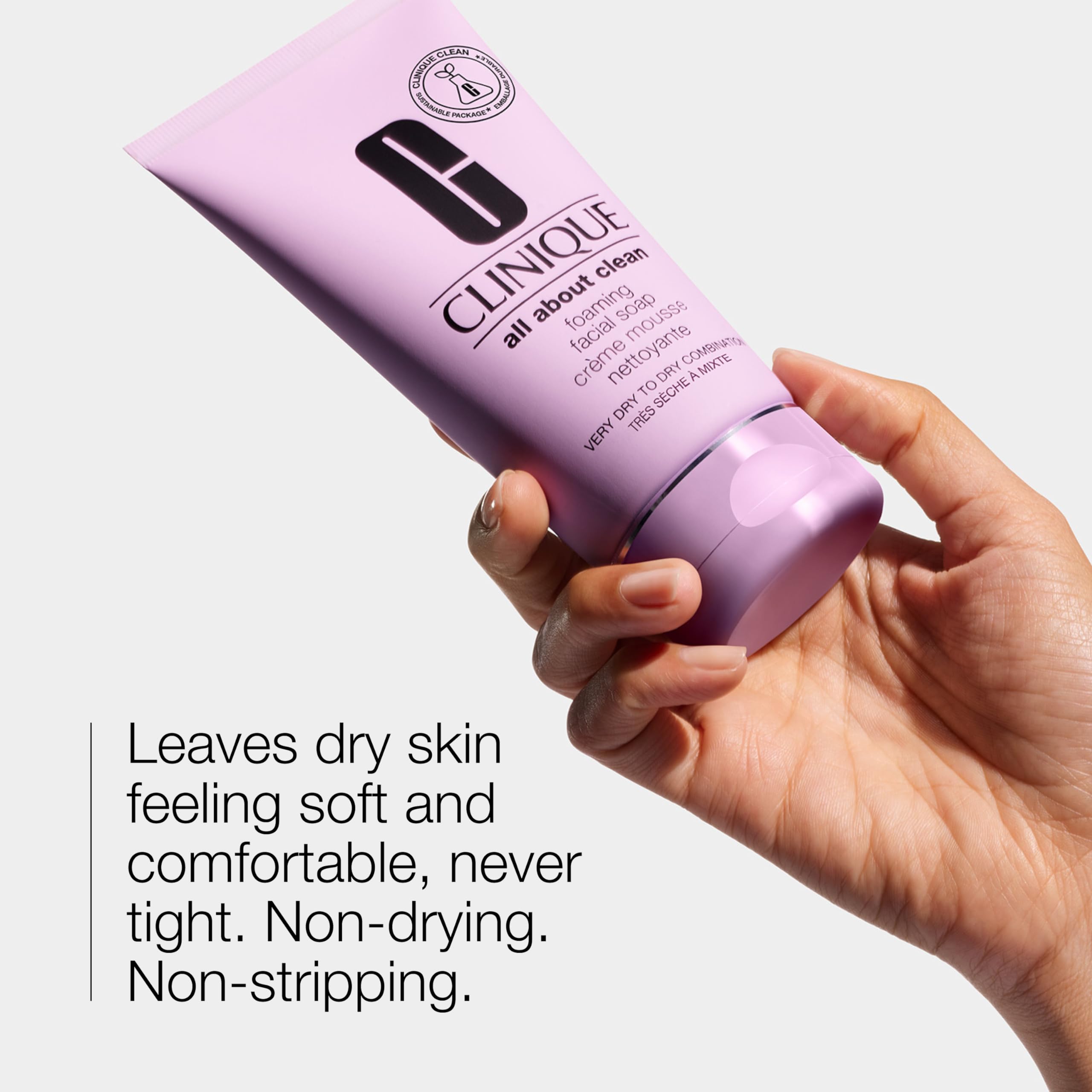 Buy now Clinique All About Clean Foaming Face Wash With Hyaluronic Acid + Glycerin For Very Dry to Dry Combination Skin Types, 5 Fl Oz at indiglob india