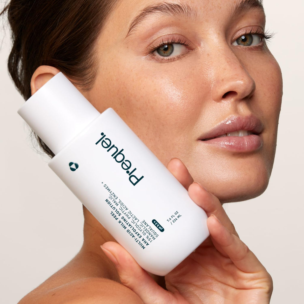 Prequel Skin Multi Acid Milk Peel - Glycolic Lactic AHA Exfoliant 7.6oz | Face Peel, Glycolic Acid, Lactic Acid for Face, AHA Peel with Enzymes, Hydrating Liquid Exfoliant for Sensitive Skin Texture