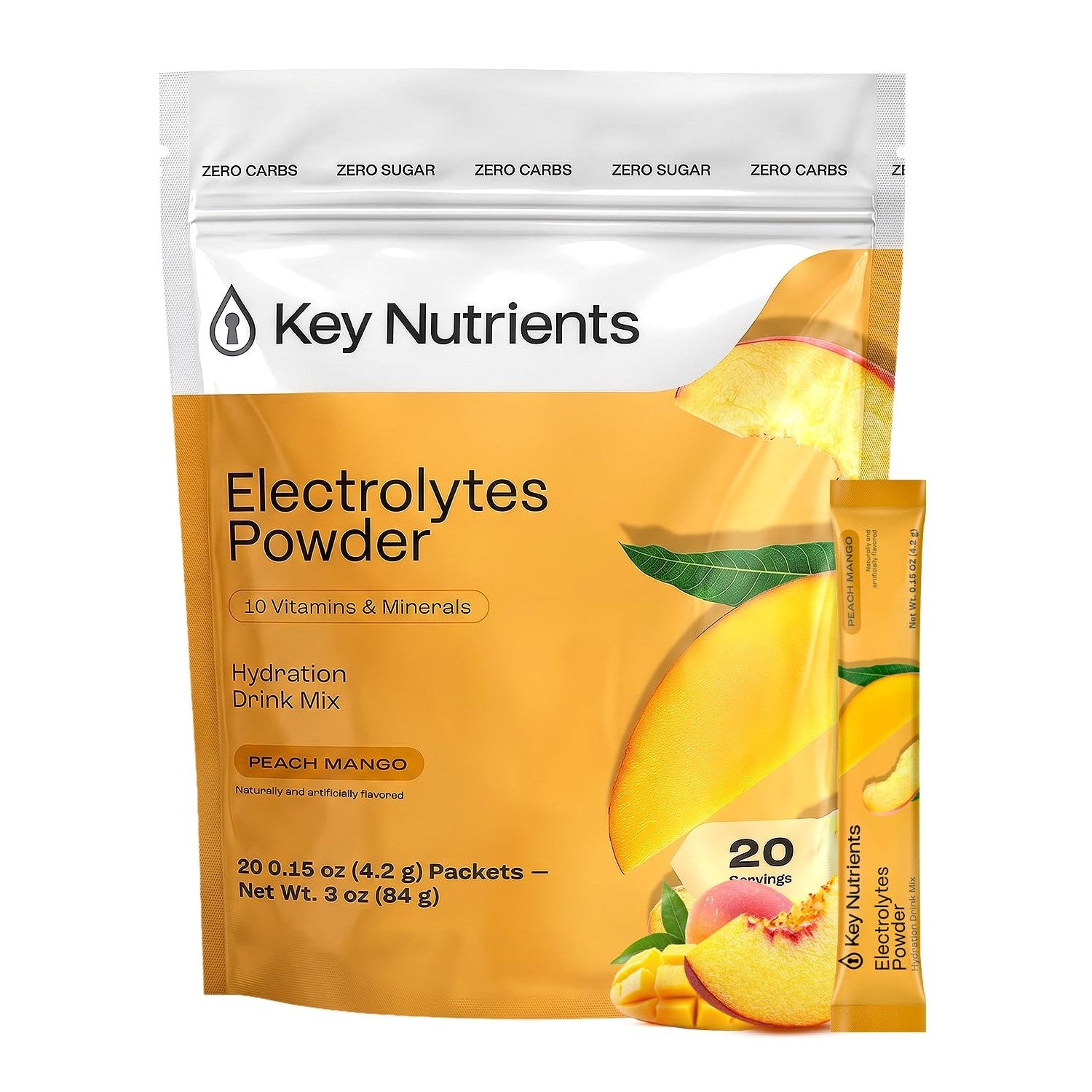 KEY NUTRIENTS Potassium Multivitamin Electrolytes, Cherry Pom, 90 Servings | Multivitamin Electrolytes Powder, Sweet Cherry Pom, Sugar Free, Sodium & Potassium Supplement, No Calories, Made in USA