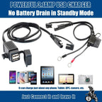 Buy now MOTOPOWER MP0609EA 3.1Amp Waterproof Motorcycle Dual USB Kit SAE to USB Adapter Cable with SAE Ring Terminal Cable Harness at indiglob india