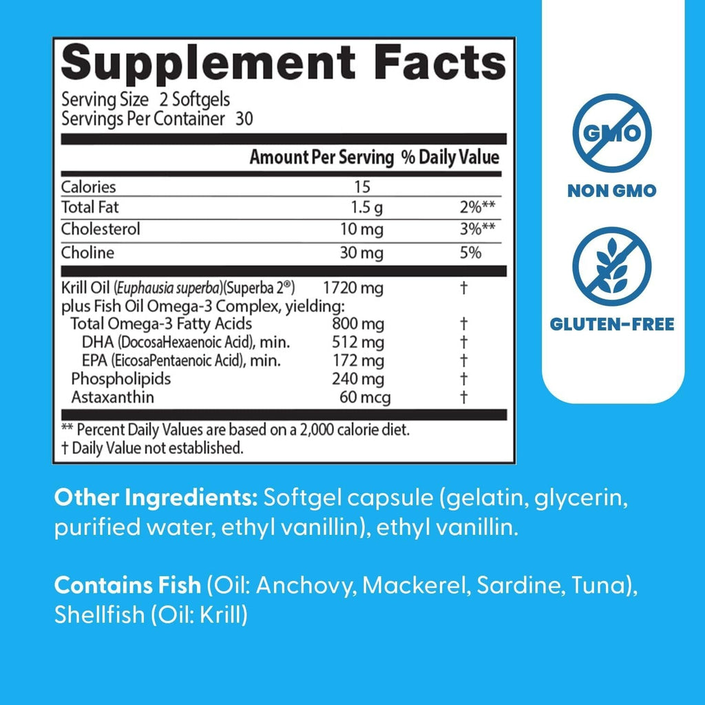 Buy now Doctors Best Enhanced Wild Caught Antarctic Krill (Superba2) Plus Omega-3s, Supports Heart & Brain Health, Non-GMO, Gluten Free 60 Softgels at indiglob india