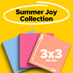 Post-it Super Sticky Notes, 3 x 3 in, Summer Joy, 3 Pads, 45 Sheets/Pad