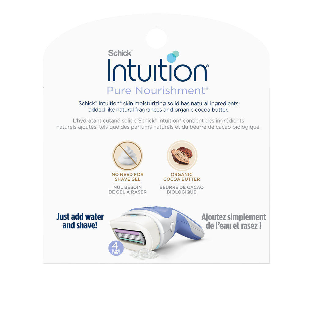 Schick Intuition Pure Nourishment Womens Razor Refills with Coconut Milk and Almond Oil, 3 Count (Pack of 1)
