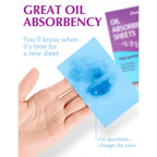 High-Performance Oil Absorbing Sheets for Face – 6pk/300 - Makeup Friendly | Blotting Papers for Oily Skin - Oil Control Film - Skin Friendly - Perfect for Keeping in Purse - Unisex - Gteat on the Go