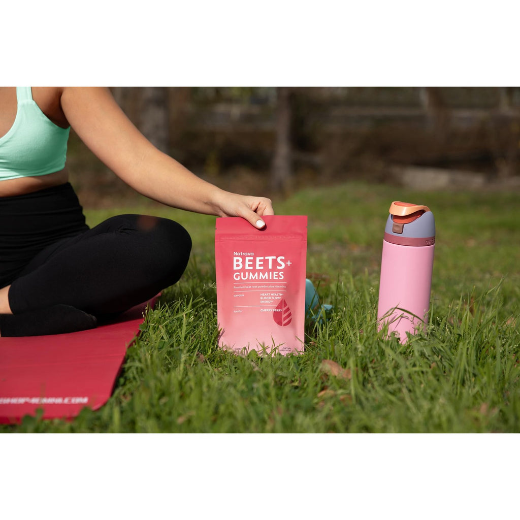 Beets+ Gummies - Premium Beet Root Powder, Grape Seed Extract and Vitamin C - Supports Healthy Blood Pressure and Heart Health - Low Sugar Nitric Oxide and Circulation Supplement - 50 Gummies