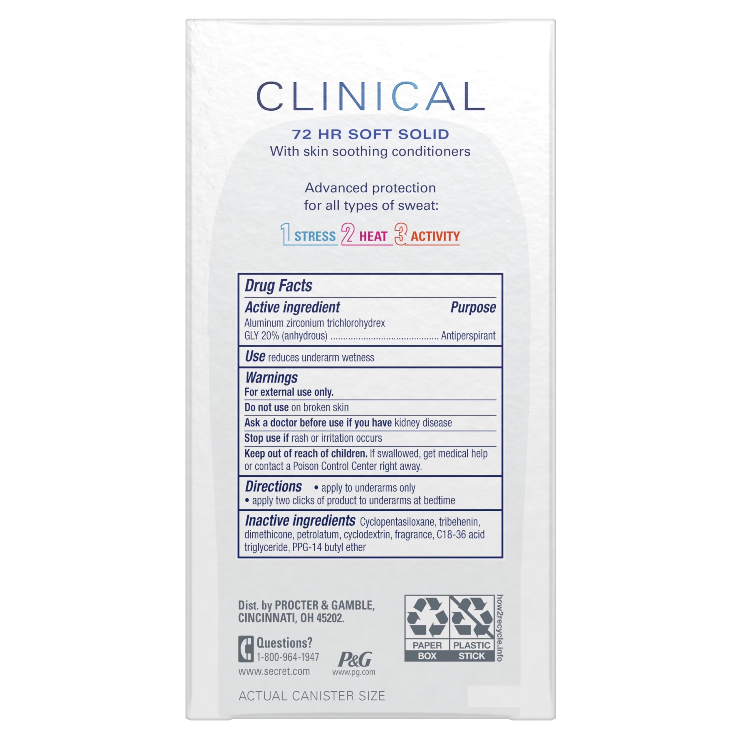 Buy now Secret Antiperspirant Clinical Strength Deodorant for Women, Soft Solid, Stress Response, 1.6 Oz, (Pack of 3) at indiglob india
