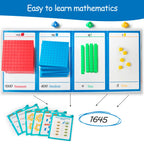 Base Ten Blocks Plastic 147 pcs Place Value Blocks with 3 dice