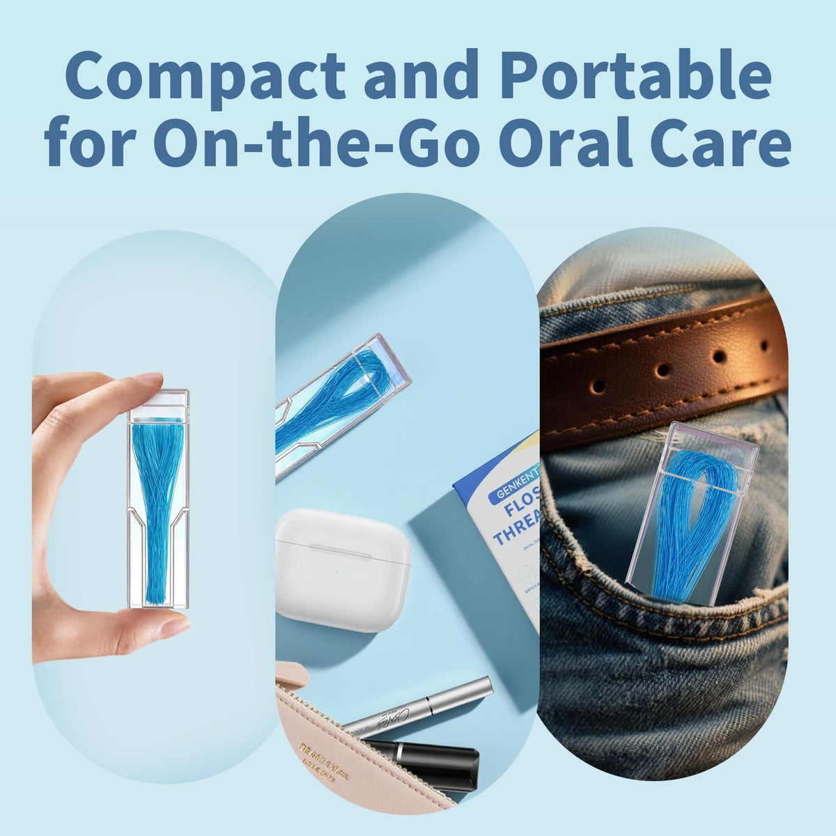 GENKENT Floss Threaders 200 Count Floss for Braces, Bridges, Implants Deep Clean Dental Floss Threader (2 Pack)