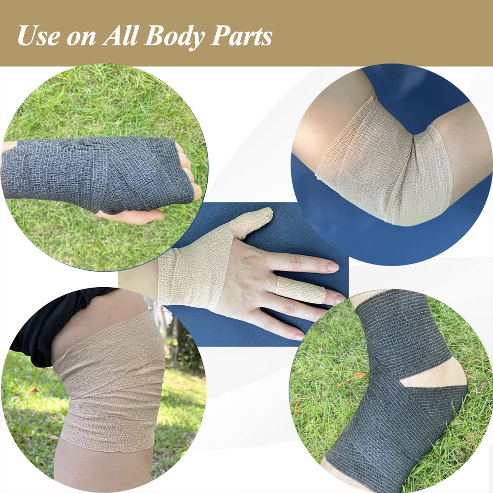 Self Adhesive Bandage Wrap,1 Inch Black Cohesive Bandages, Vet Wrap