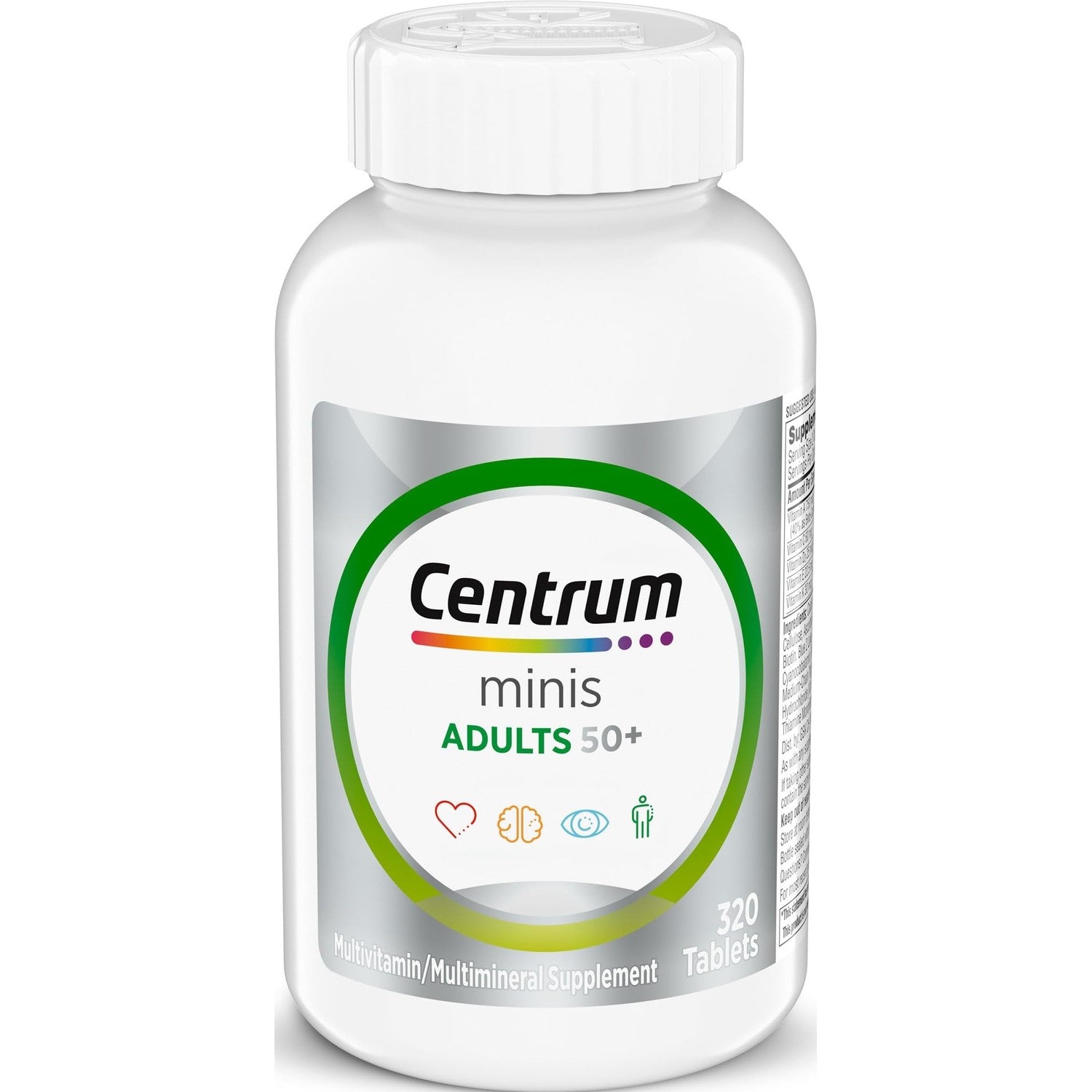 Centrum Minis Silver Multivitamin for Adults 50 and Over, 320 Tablets | Contains Vitamin D3, B Vitamins, Clinically Proven to Support Memory as You Age, GLP-1 Support