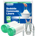 Bedside Commode Liners, Disposable Commode Bags with Drawstring 50 Pack