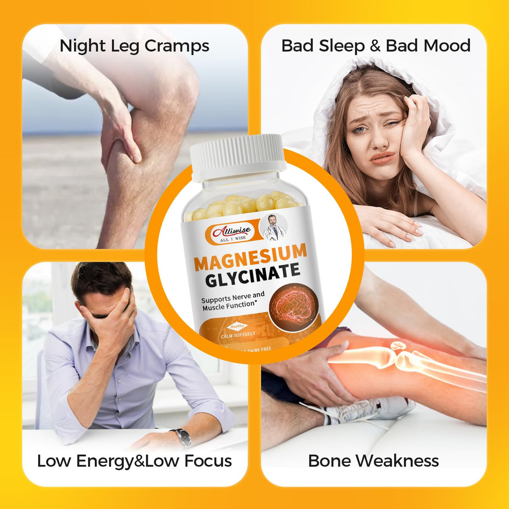 Magnesium Glycinate 400mg Softgels,Small Easy to Swallow Magnesium Capsules | Magnesium Glycinate Supplement with High Absorption, Small Easy-To-Swallow Softgels Support Sleep, Muscle and Daily Calm