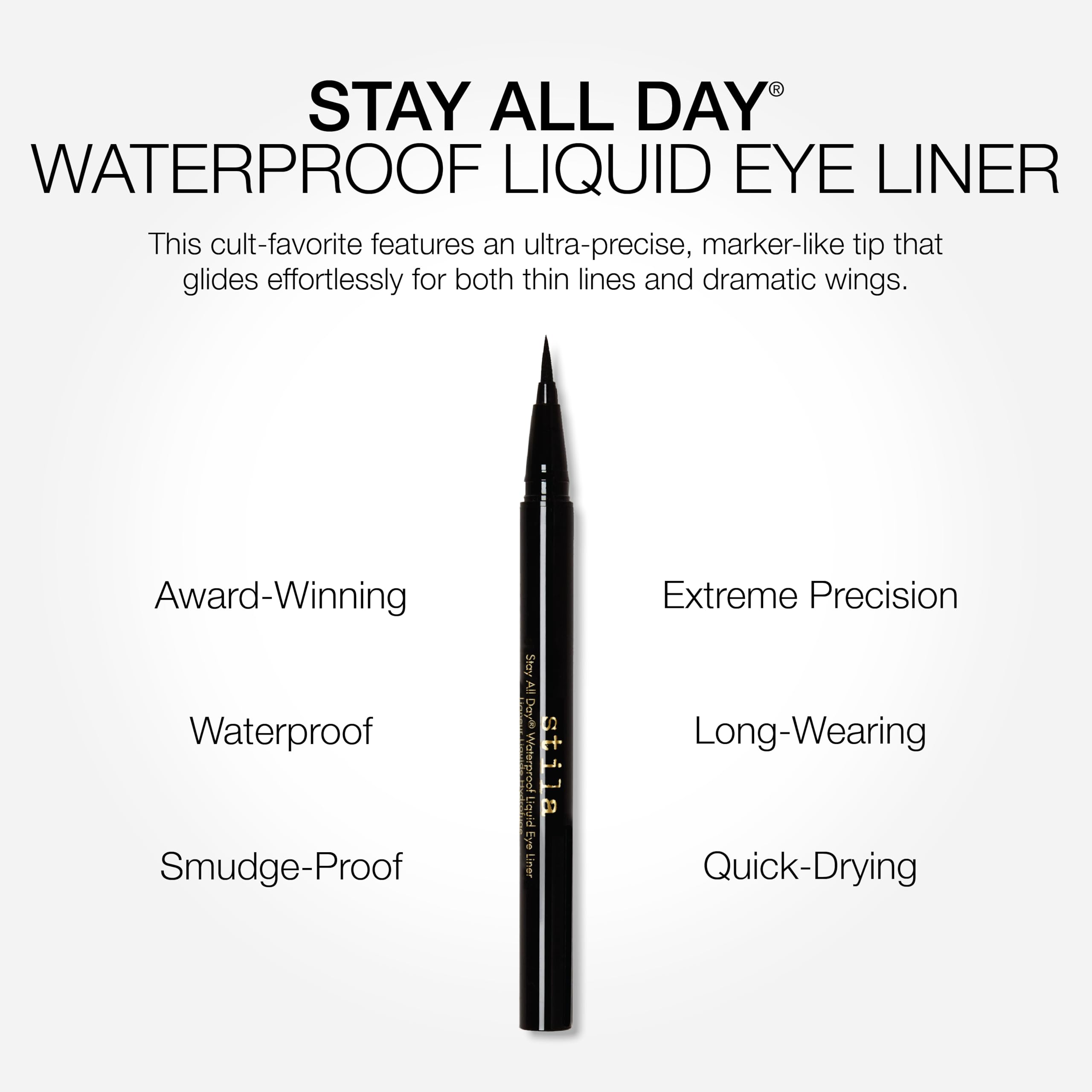 stila Waterproof Liquid Eye Liner, Stay All Day Makeup with Fine Brush Tip | Lasting Satin Finish, Smudge-Proof & Transfer-Resistant