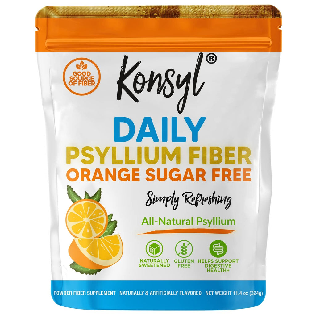 Konsyl Daily Psyllium Fiber Powder - 19oz, 90 Servings, Natural Unflavored Soluble Dietary Fiber Supplement - Psyllium Husk Prebiotic for Digestive Support and Gut Health - Sugar Free, Keto & Vegan