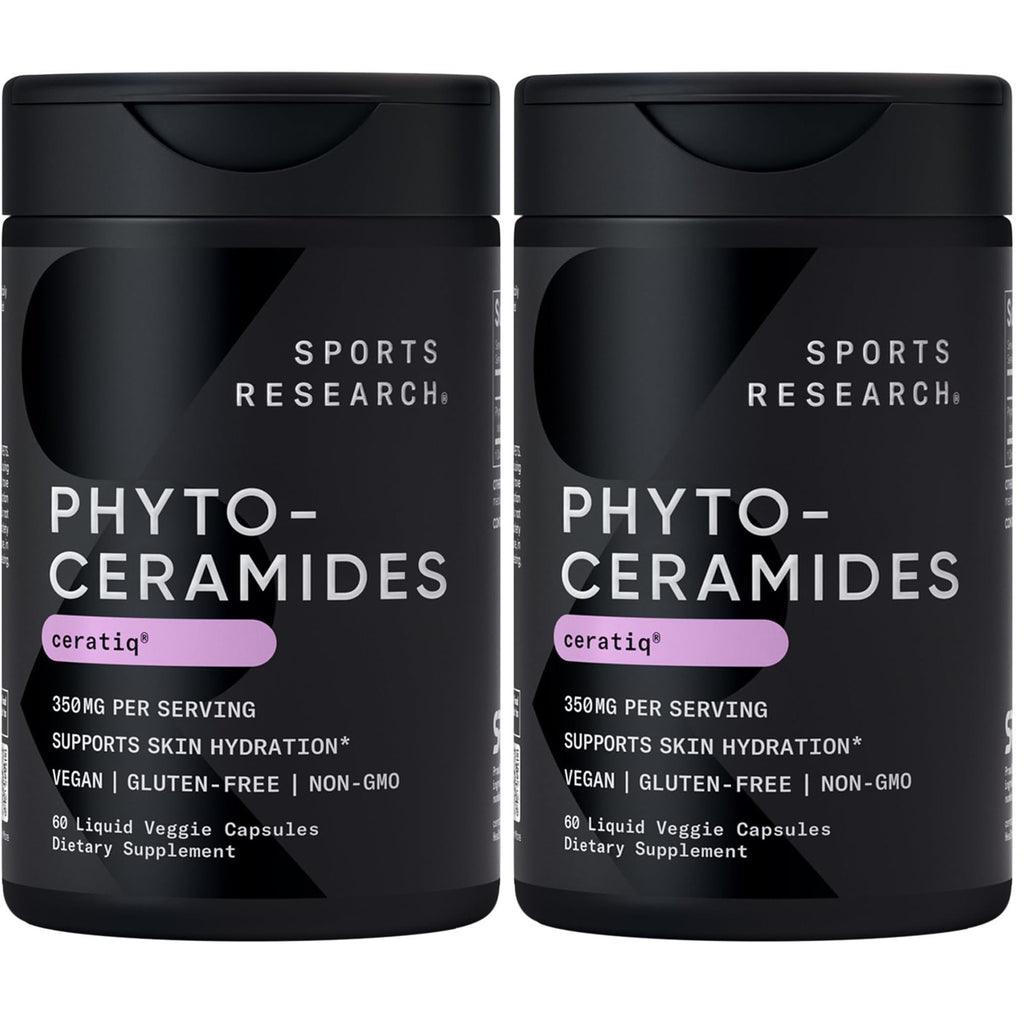 Sports Research® Phytoceramides 350mg w/Ceratiq®, 60 Liquid Caps | Plant-Derived Ceramides for Beauty from Within Skin Hydration | Non-GMO, 60 Servings