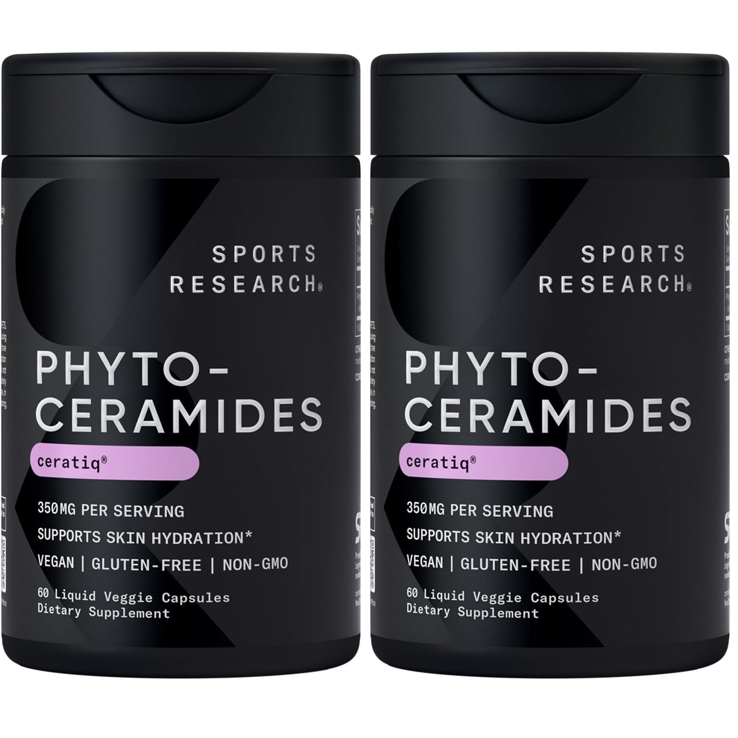 Sports Research® Phytoceramides 350mg w/Ceratiq®, 60 Liquid Caps | Plant-Derived Ceramides for Beauty from Within Skin Hydration | Non-GMO, 60 Servings