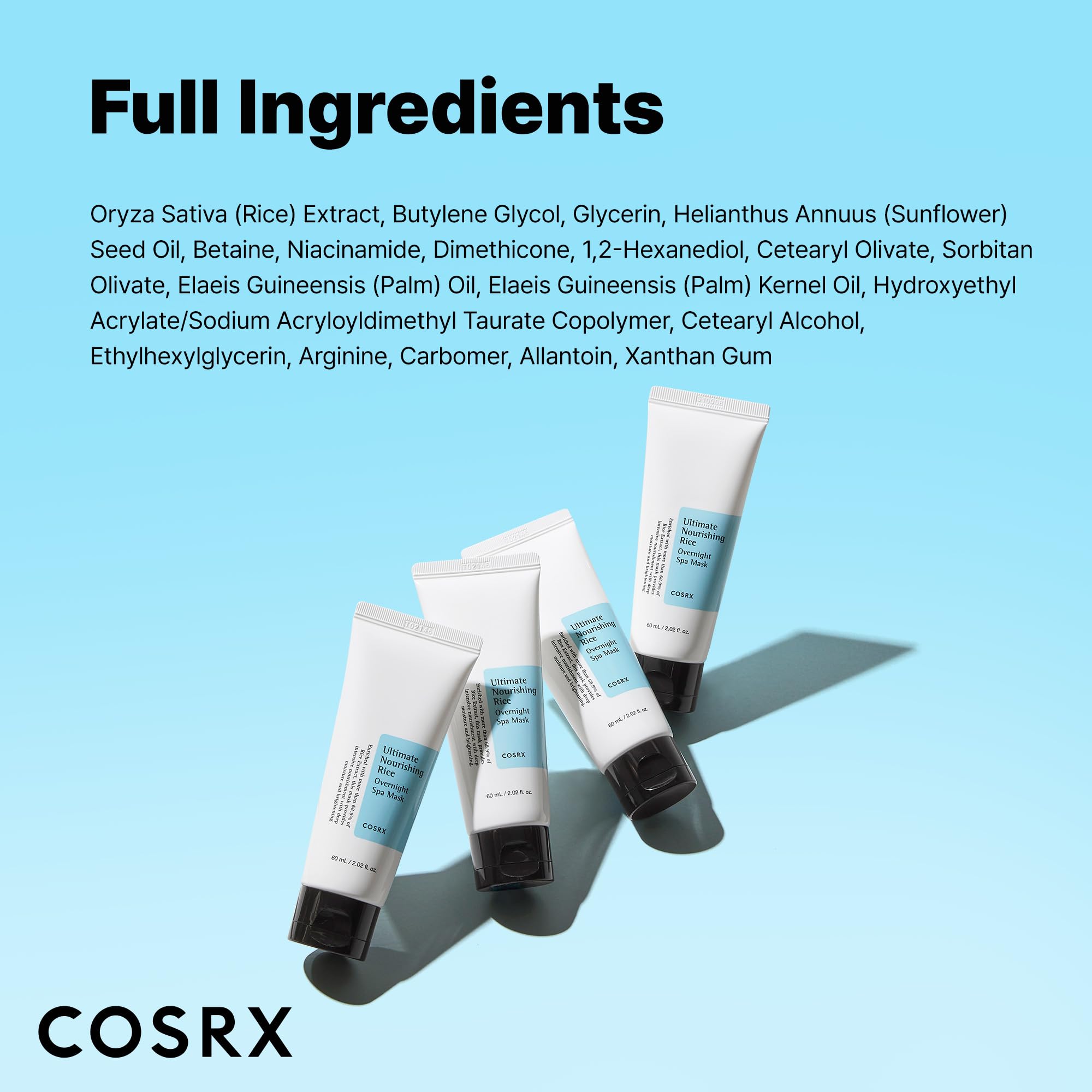 COSRX Ultimate Nourishing Rice Overnight Spa Mask, Niacinamide, 2.02fl.oz | 68% Rice Extract Sleeping Pack, Brightening, Deep Nourishment for Dull, Dry Skin, Glow Boosting, Korean Skin Care