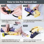 Spray Can Extension Pole Adaptor, Sprayer Adaptor for Aerosol Can and Powder Duster, Adjustable Angle, Perfect for Wasp & Hornet Spray, Dusting Carpenter Bees or Dusting Gardens, Fruit Trees.