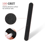 HeeYaa 10 Pack Nail Files, Professional Double Sided 100/180 Grit Emery Board for Manicure Pedicure, Black