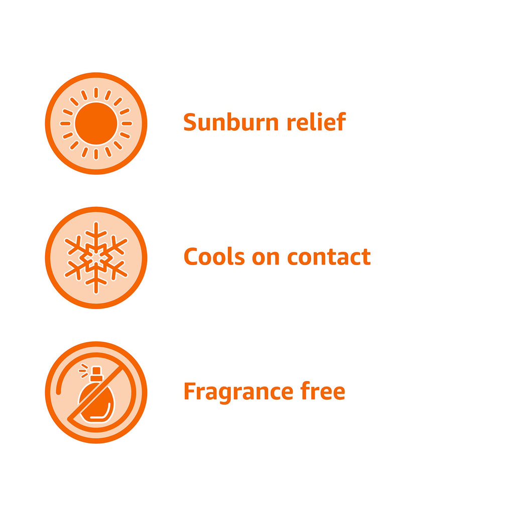 Amazon Basics Sunburn Relief Gel with Aloe Vera, Soothing, Cooling, Itch Relief, 8 oz, Pack of 1 (Previously Solimo)