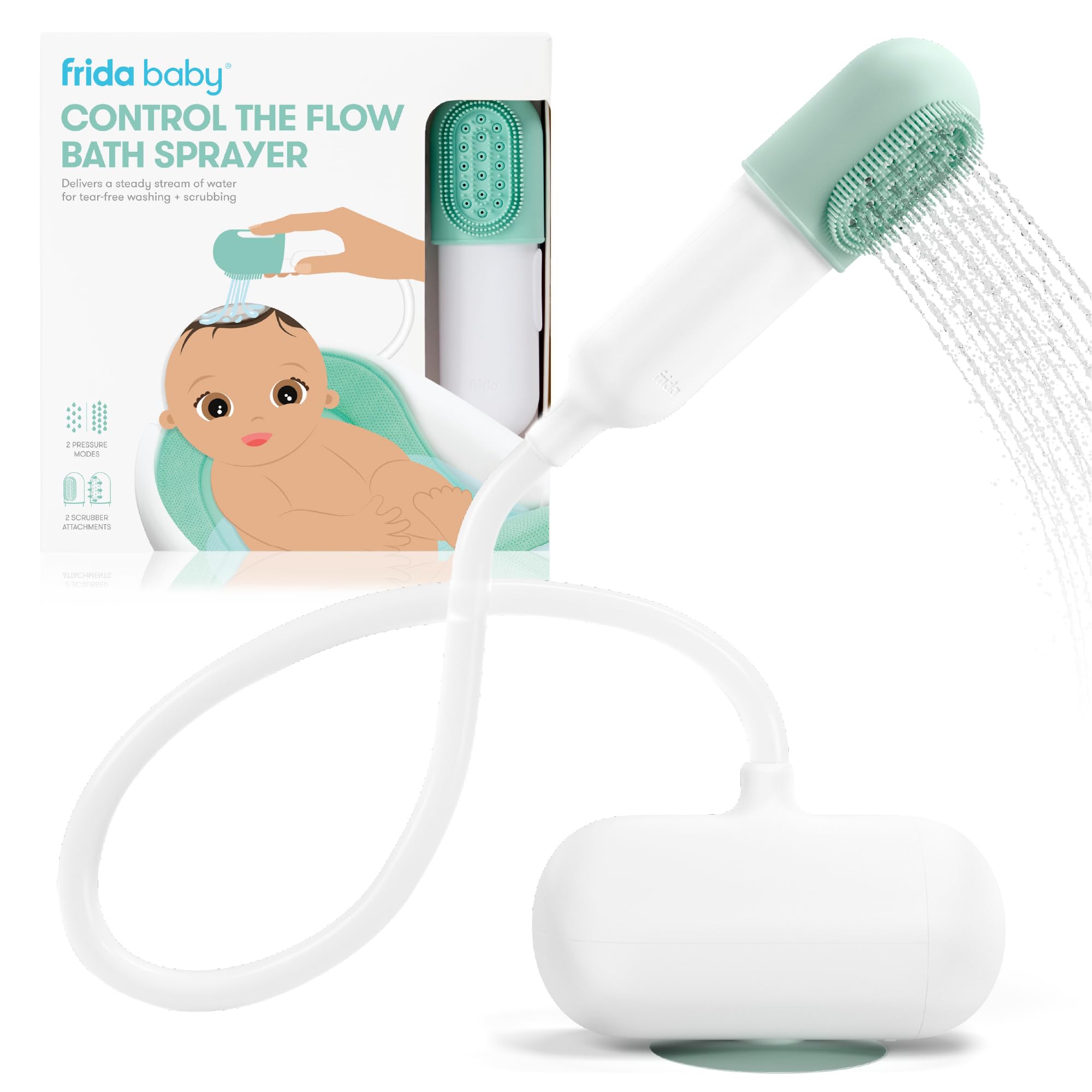 Buy now Frida Baby Control The Flow Bath Rinse Cup, Tear Free Rinser to Wash Hair and Body with Easy Grip Handle and Removable Rain Shower, Made in USA Sprayer at indiglob india