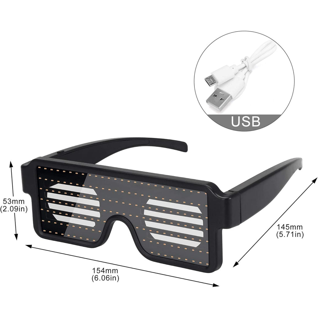 Buy now WOWSUN LED Glasses Light Up Dynamic Party Favor Glasses Festival Christmas USB Rechargeable LED Rave Glowing Flashing Glasses at indiglob india