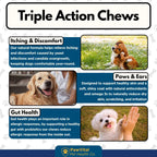 Natural Yeast Infection Treatment for Dogs, 150 Chews – Anti Yeast Support for Itchy Skin & Ears – Helps Reduce Irritation & Paw Licking – Probiotic + Herbal Blend – Bacon Flavored Soft Chews