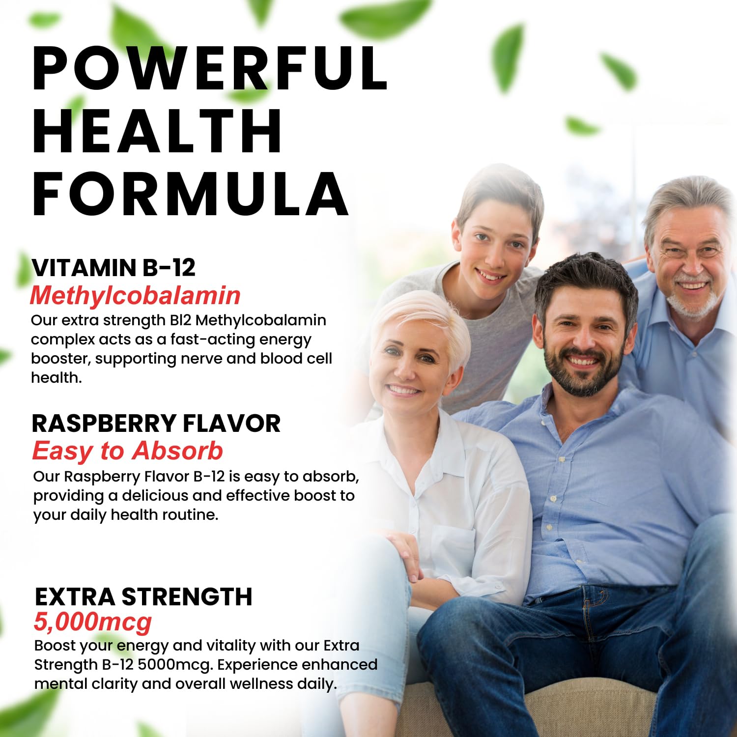 VITBOOST Vitamin B12 Liquid Drops - 60 x 5000 mcg Vegan B12 Sublingual | Extra Strength Raspberry Flavored Methylcobalamin B-12 Supplement Designed to Maximize Absorption & Energy, Gluten Free