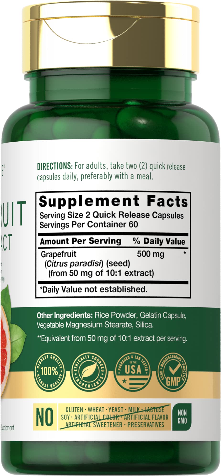 Carlyle Grapefruit Seed Extract | 120 Capsules | Maximum Strength