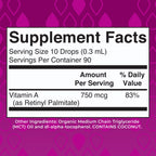 MARYRUTH'S Organics USDA Organic Vitamin A Liquid Drops, 1 oz, Sugar Free