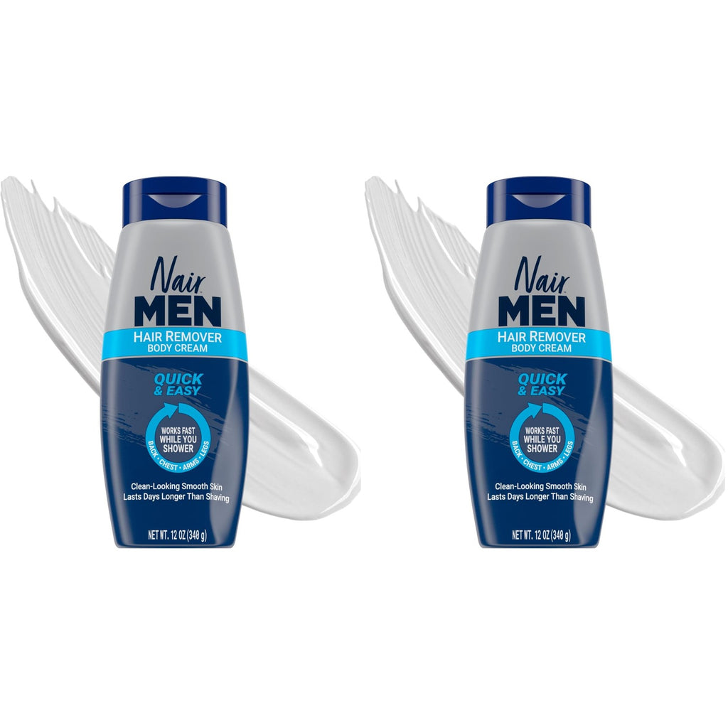 Nair Men Hair Remover Body Cream, 12 Oz | Quick & Easy Body Hair Removal, Use for Chest, Back, Arms & Legs, Removes Stubborn Short Hairs, Dermatologist-Tested